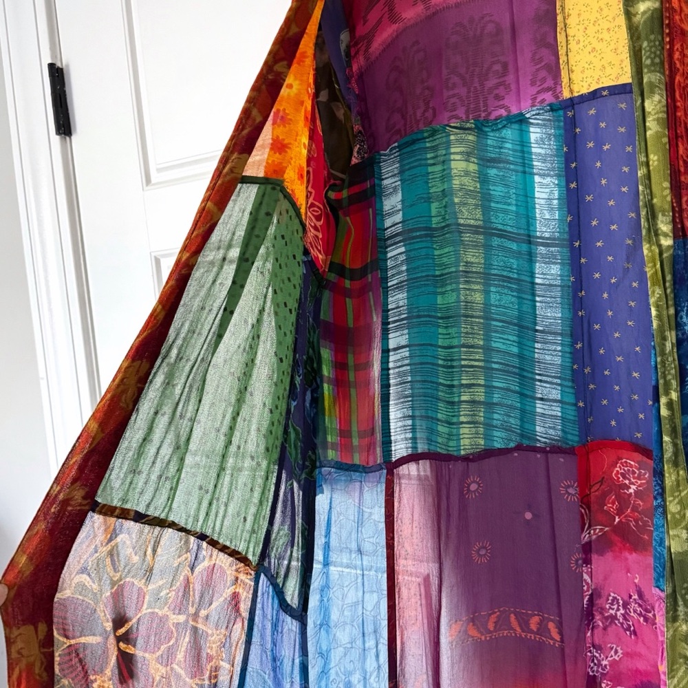 Sacred Threads Floral Patchwork Cardigan Medium B… - image 5